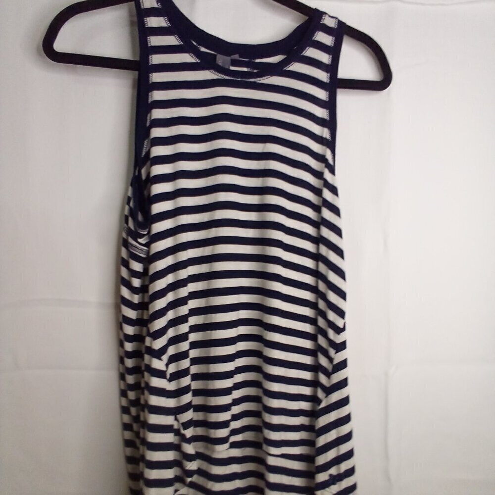 Sweaty Betty Blouse Tank Top Women S Sleeveless Stripe Blue White Damage